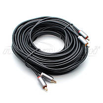 Кабель аудіо 2RCA-2RCA (висока якість) New Design, 10 м, фото 4
