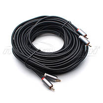Кабель аудіо 2RCA-2RCA (висока якість) New Design, 10 м, фото 5