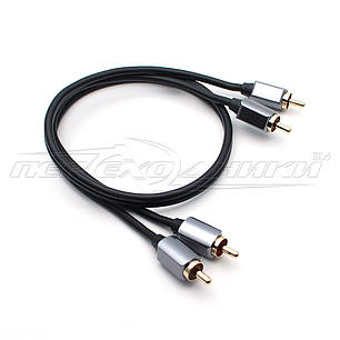 Кабель аудіо 2RCA-2RCA (преміум'якість) New Design, 0.5 м, фото 3