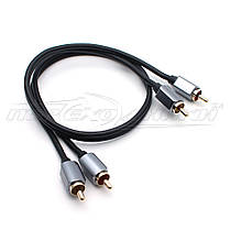 Кабель аудіо 2RCA-2RCA (преміум'якість) New Design, 0.5 м, фото 4