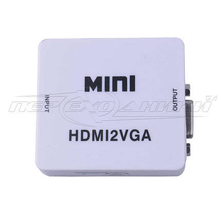 Конвертер HDMI to VGA +3.5 Audio + mini USB живлення, фото 1