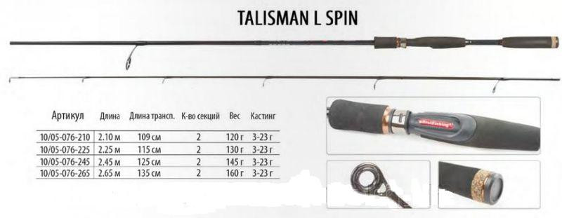 Спінінг BratFishing Talisman l spin 2.65 м/тест 3-23г