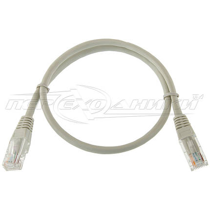 Патч-корд литий CAT5e UTP, RJ45, біметал, 0.5 м, фото 1