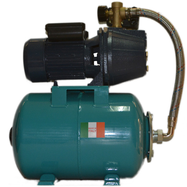 Насосна станція на базі насоса Jet100S HWD(Grundfos) гарантія 2(чуг. короткий) на баку 24 л. Італія, зелений, фото 1