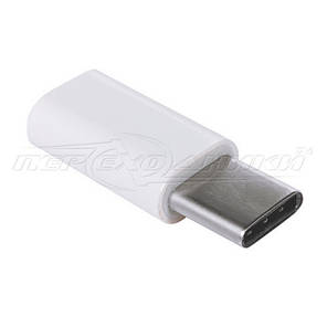 Перехідник micro USB 2.0 Female to USB Type-C, білий, фото 2