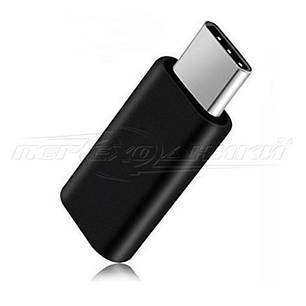 Перехідник micro USB 2.0 Female to USB Type-C, чорний, фото 1