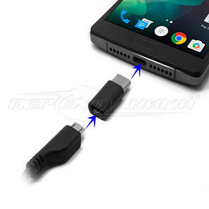Перехідник micro USB 2.0 Female to USB Type-C, чорний, фото 2
