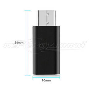 Перехідник micro USB 2.0 Female to USB Type-C, чорний, фото 3