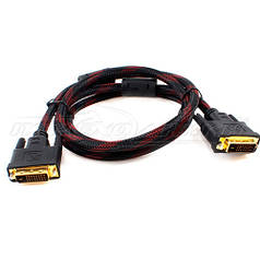 Кабель DVI — DVI (24+1), 2 ферити (добру якість), в обплетенні, 1.5 м