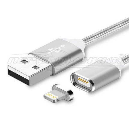 Магнітний кабель USB to Lightning, ганчірний кабель, 1 м, фото 1