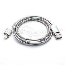 Магнітний кабель USB to Lightning, ганчірковий кабель, 1м, фото 3
