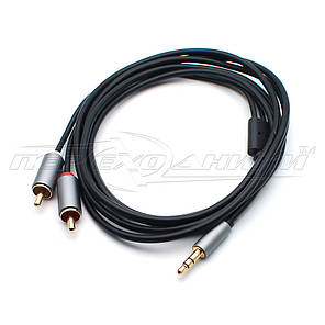 Аудио кабель jack 3.5 mm to 2RCA (высокое качество) New Design,3.0 м, фото 2