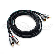 Кабель аудіо 2RCA-2RCA (висока якість) New Design, 1.8 м, фото 4