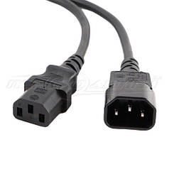 Подовжувач кабелю живлення 220 V для комп'ютера (різновид 3х0.75 мм2), біметал, 1.5 м