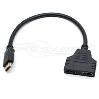 Пассивный Splitter HDMI (M) to 2x HDMI (F), тонкий