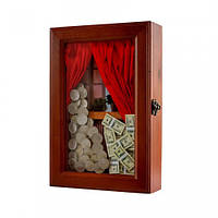 Ключница настенная, деревянная - "Занавеска Миллионера", 59419 D