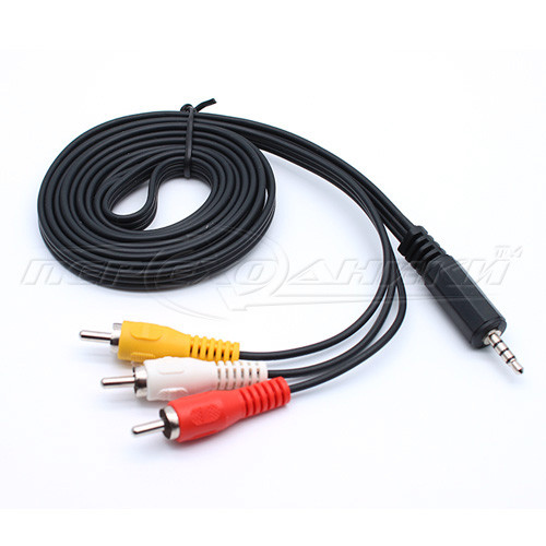 Кабель AV jack 3.5 mm(14 мм) to 3RCA, 1.2 м