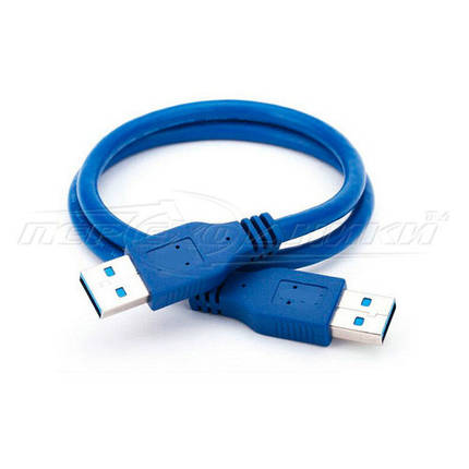 Кабель USB 3.0 AM — AM, 0.6 м, синій, фото 2