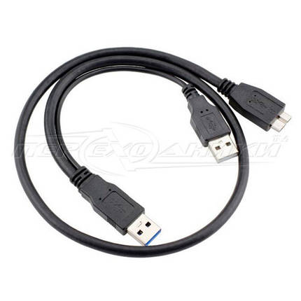 Кабель USB 3.0 AM+AM to micro BM, для жорстких дисків, 1 м, фото 3