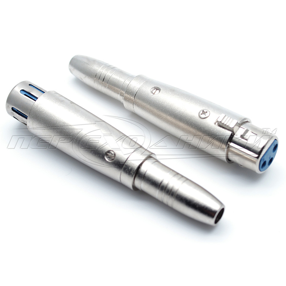 Перехідник гніздо 6.3 мм — гніздо XLR (метал)