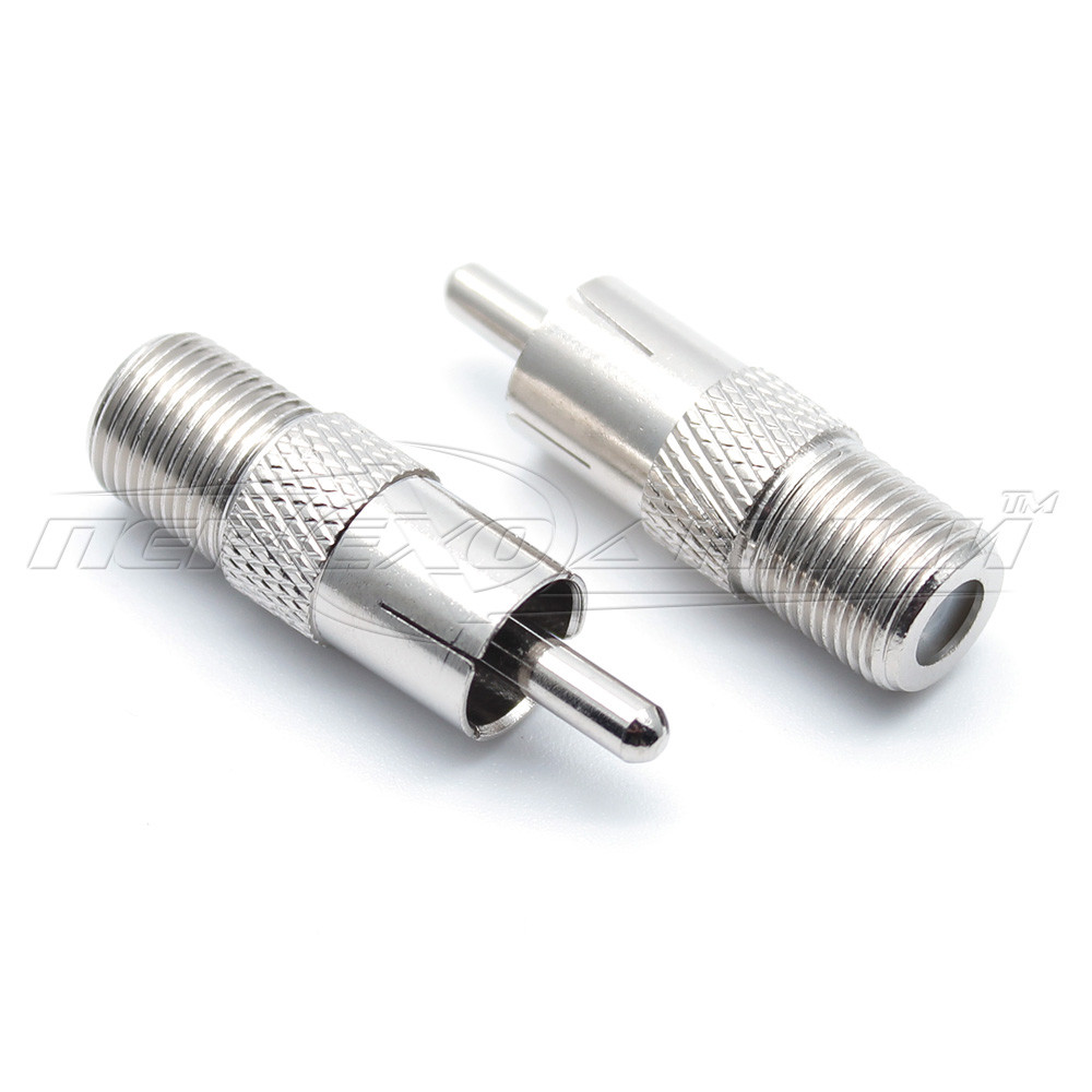 Перехідник штекер RCA — гніздо F (метал)