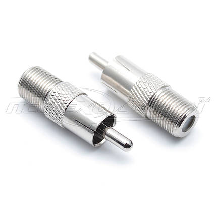 Перехідник штекер RCA — гніздо F (метал), фото 1