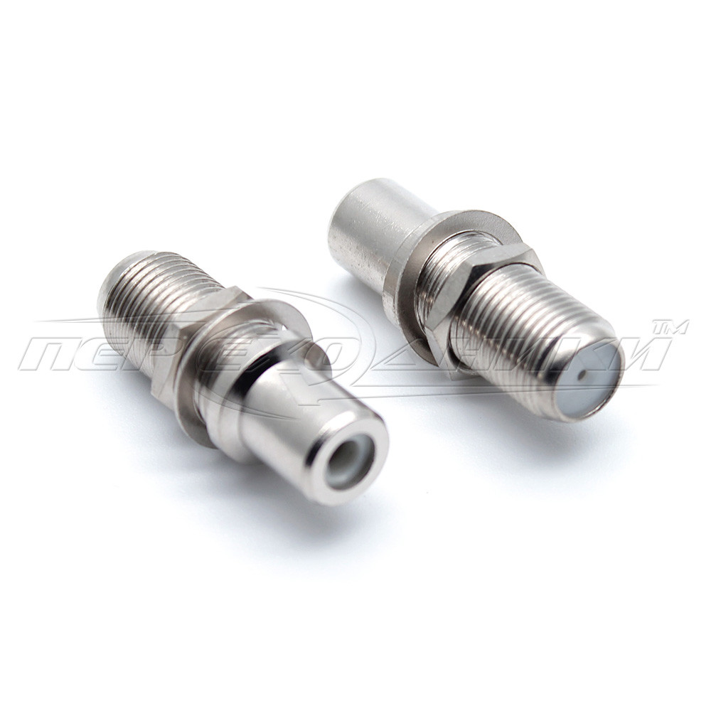 Перехідник гніздо RCA — гніздо F (метал)