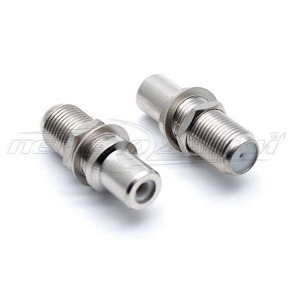 Перехідник гніздо RCA — гніздо F (метал), фото 1