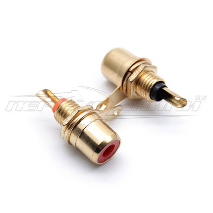 Роз'єм гніздо RCA монтажне (метал), Gold, фото 1
