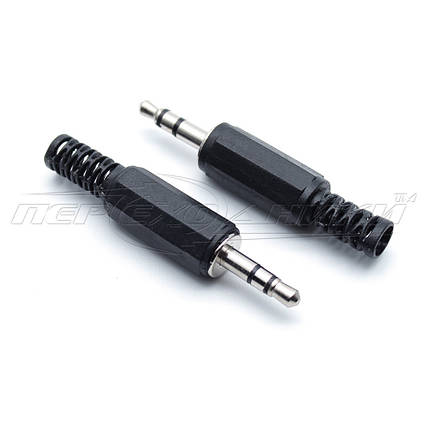 Роз'єм штекер 3.5 мм стерео на кабель (пластик), фото 1