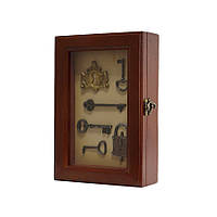 Ключница настенная, деревянная -" Ключи под стеклом " 25*17*6,5 (60305 E)