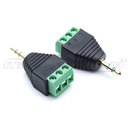 Роз'єм штекер 3.5 мм стерео з клемною колодкою (пластик), фото 1