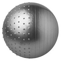 М'яч фітбол для фітнесу полумассажный 2в1 75 см срібло 5415-28GR