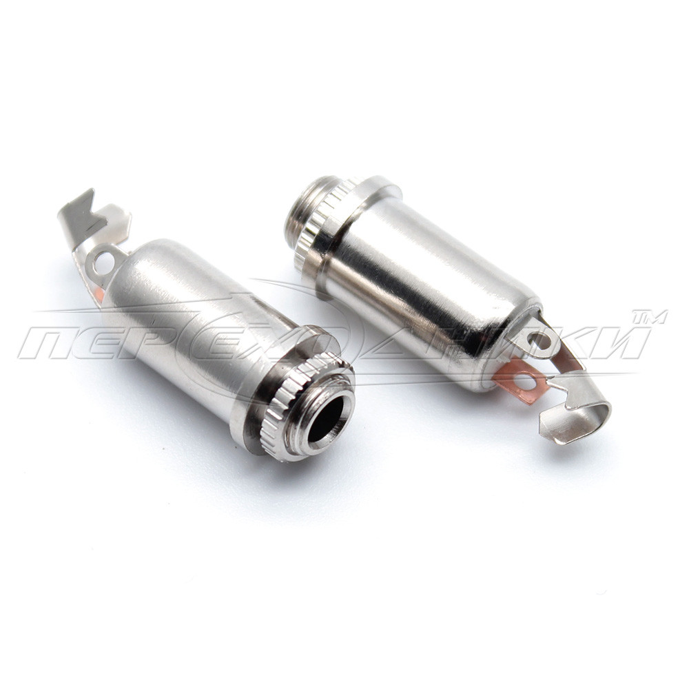 Роз'єм гніздо 3.5 мм стерео, монтажне на панель (метал), з гайкою