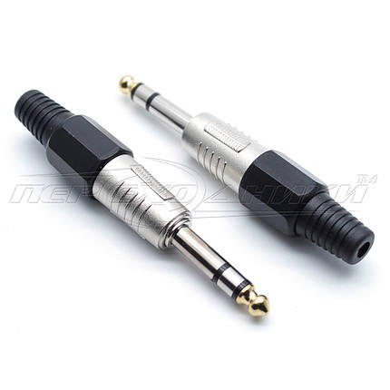 Роз'єм штекер 6.3 мм стерео на кабель "SoundProf Line" (метал), фото 1