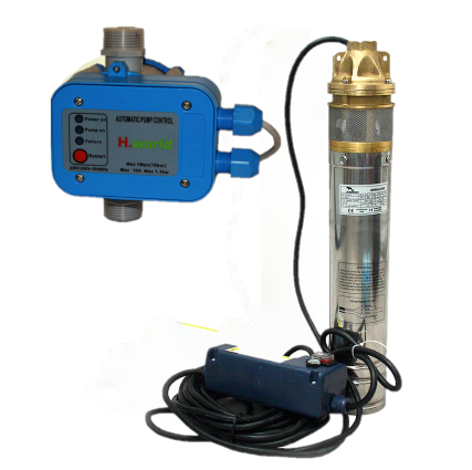 Занурювальний глибинний насос для свердловин відцентровий 4SKM-100 + автоматика PC-10, фото 1