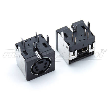 Роз'єм гніздо mini DIN 4 pin монтажне на плату (пластик), фото 1