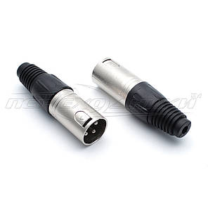 Роз'єм штекер XLR (Canon) 3 pin на кабель (метал), фото 2