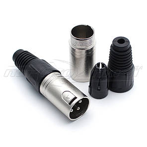 Роз'єм штекер XLR (Canon) 3 pin на кабель (метал), фото 3