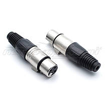 Роз'єм гніздо XLR (Canon) 3 pin на кабель (метал), фото 4