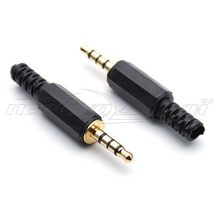 Роз'єм штекер 3.5 мм 4 pin на кабель (пластик), фото 1