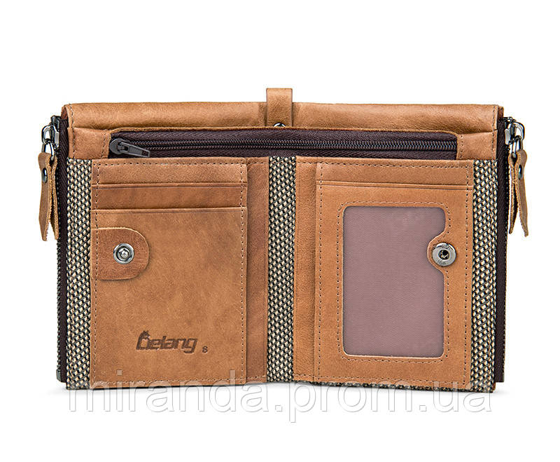 Кошелек портмоне мужской кожаный LIELANG (коричневый) - фото 8 - id-p1087387359