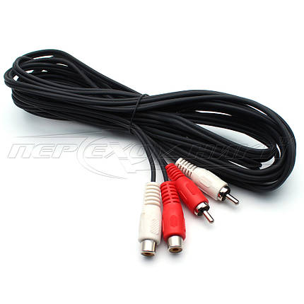 Кабель подовжувач аудіо 2RCA-2RCA (економність), 1.5 м, фото 1