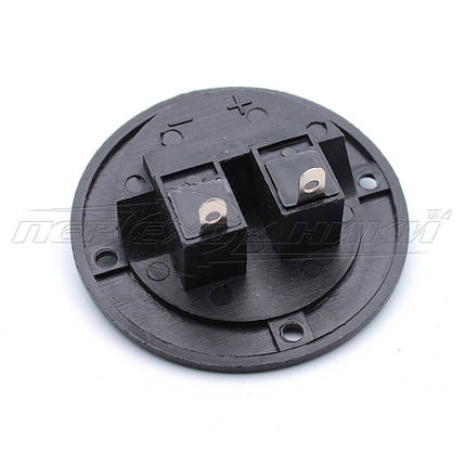 Гніздо колонкове (затискач) 2-контактне на круглій панелі, діаметр 65 мм, фото 2