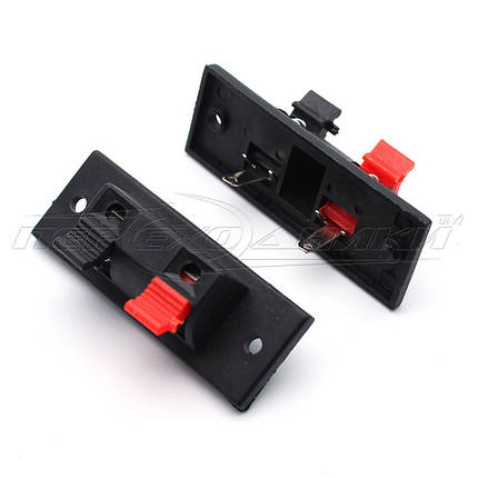 Гніздо колонкове (затискач) 2 контактне на прямокутній панелі, 51.8 х 21.6 мм, фото 1