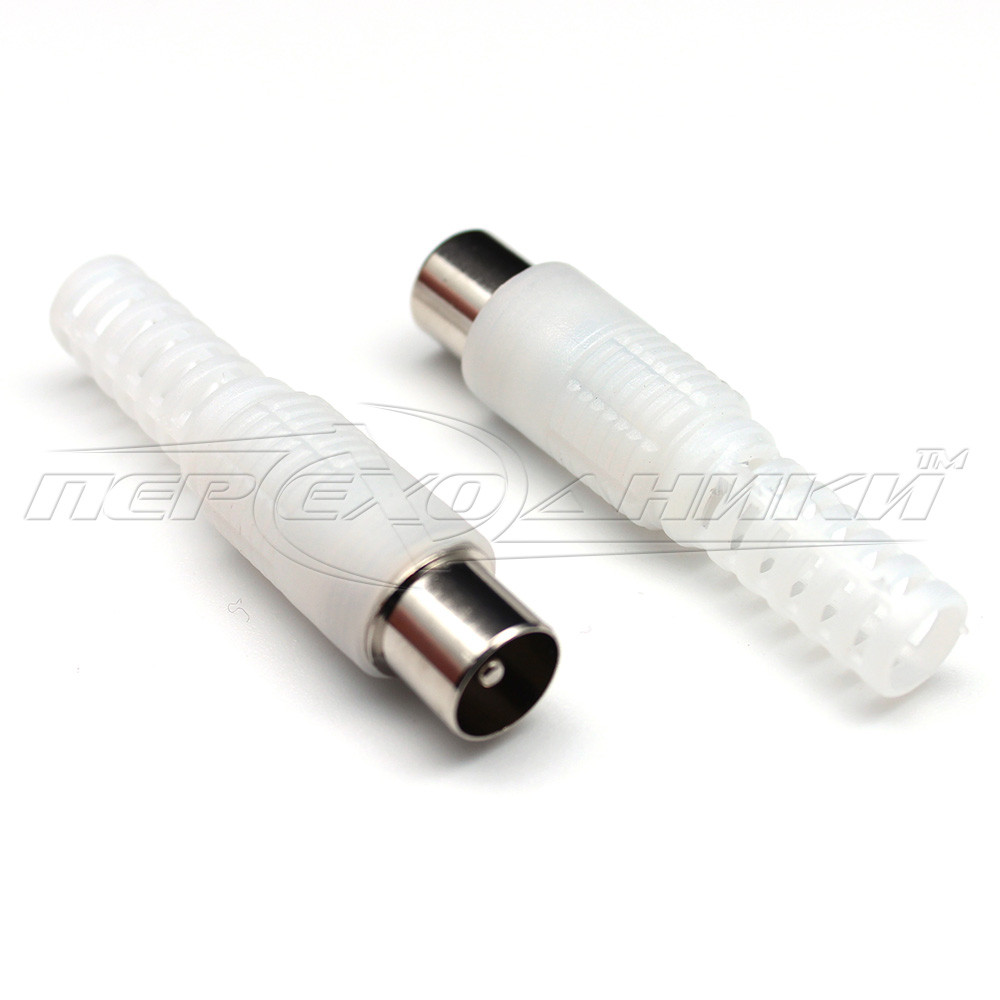 Роз'єм антенний штекер TV, білий