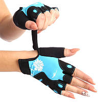 Жіночі рукавички для фітнесу MARATON чорно-блакитний AI-04-1519