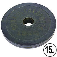 Млинці для штанги 15 кг обрезинені (диски) d-52мм Shuang Cai Sports ТА-1448