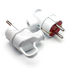 Вилка електрична з вушком 16 A EU із заземленням, кутова