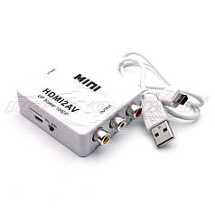 Конвертер HDMI to AV (RCA) + Audio, харчування mini USB